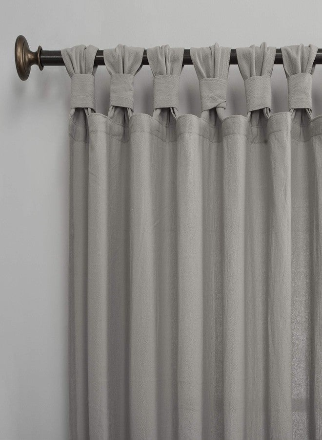 Archaeo Washed Cotton Twist Tab Curtain, 52" x 63", Silver Gray - Image 2